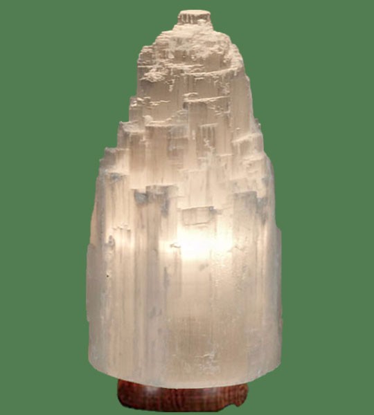 Selenite Lamp Jumbo White 17"
